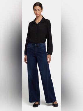 NOT YOUR DAUGHTER’S JEANS NYDJ Theresa Wide Leg Dark Denim Jeans